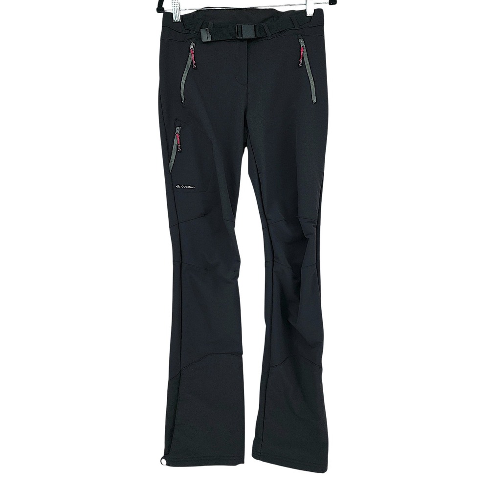 Quechua Decathalon Pants 28x31 Womens Black 500 Warm Fleece Lined Hiking Skiing